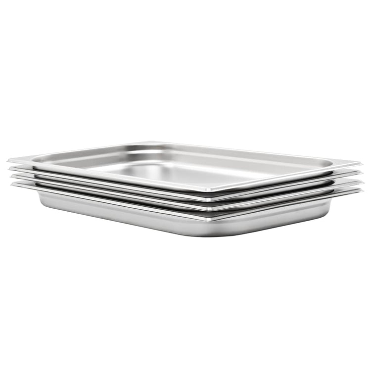 Vidaxl gastronormbakken 4 pcs gn 1 1 40 mm en acier inoxydable