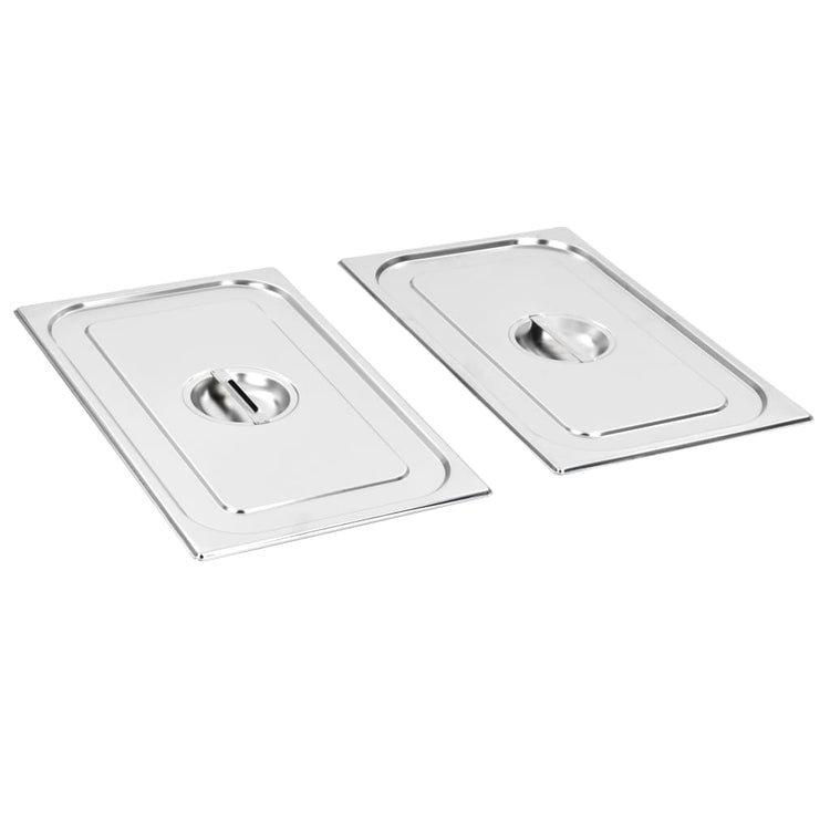 Couvercles vidaxl 2 pcs pour gn 1 1 échelles en acier inoxydable