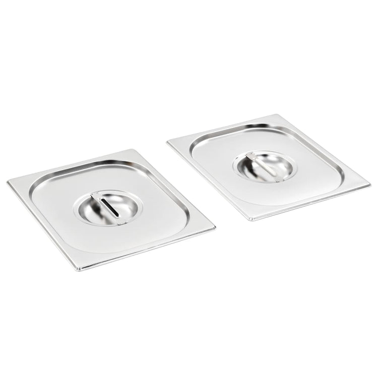 Couvercles vidaxl 2 pcs pour gn 1 2 échelles en acier inoxydable