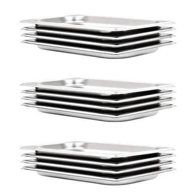 Vidaxl gastronormbakken 12 pc gn 1 3 20 mm en acier inoxydable