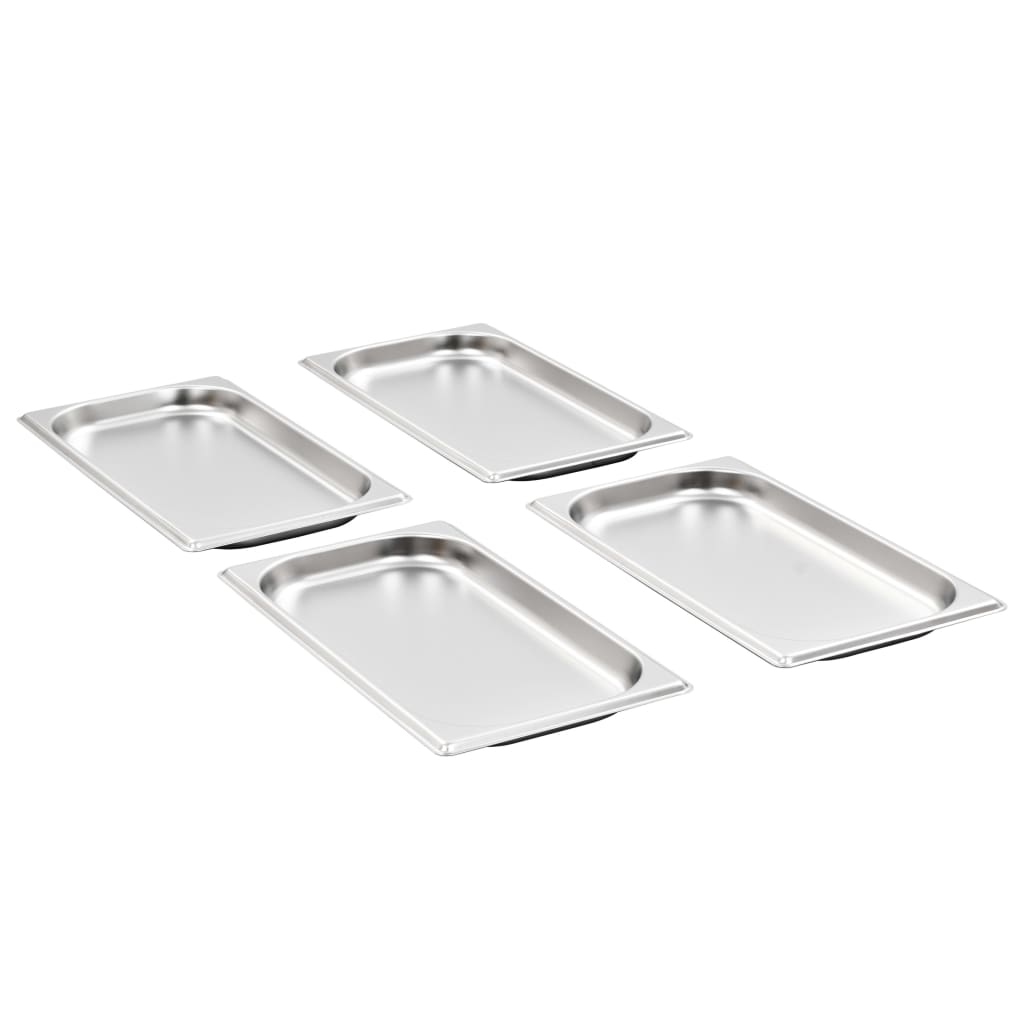 Vidaxl gastronormbakken 12 pc gn 1 3 20 mm en acier inoxydable