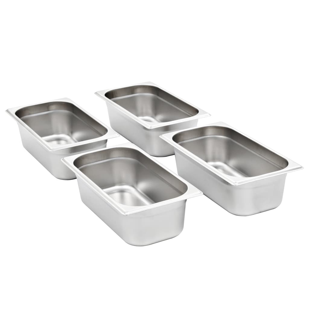 Vidaxl gastronormbakken 8 pc gn 1 3 100 mm en acier inoxydable