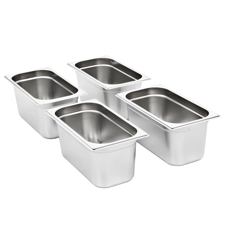 Vidaxl Gastronormbakken 4 PCS GN 1 3 150 mm en acier inoxydable