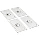 Couvercles vidaxl 4 pcs pour gn 1 3 échelles en acier inoxydable