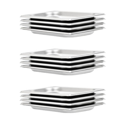 Vidaxl gastronormbakken 12 pc gn 1 4 20 mm en acier inoxydable