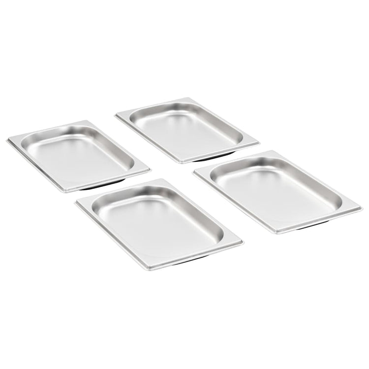 Vidaxl gastronormbakken 12 pc gn 1 4 20 mm en acier inoxydable