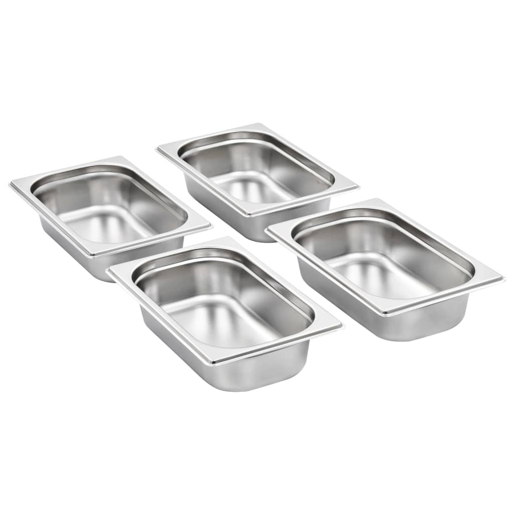Vidaxl gastronormbakken 8 pc gn 1 4 65 mm en acier inoxydable