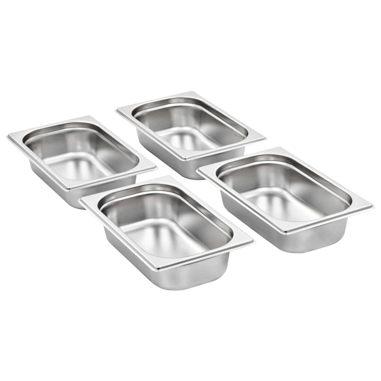 Vidaxl gastronormbakken 8 pc gn 1 4 65 mm en acier inoxydable