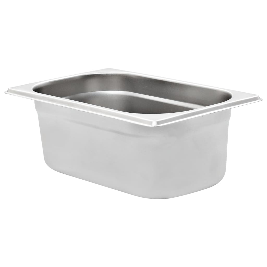 Vidaxl gastronormbakken 8 pc gn 1 4 100 mm en acier inoxydable