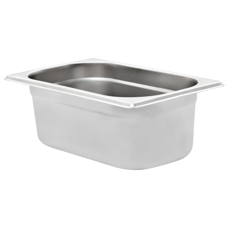 Vidaxl gastronormbakken 8 pc gn 1 4 100 mm en acier inoxydable