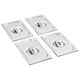 Couvercles vidaxl 4 pcs pour gn 1 4 échelles en acier inoxydable