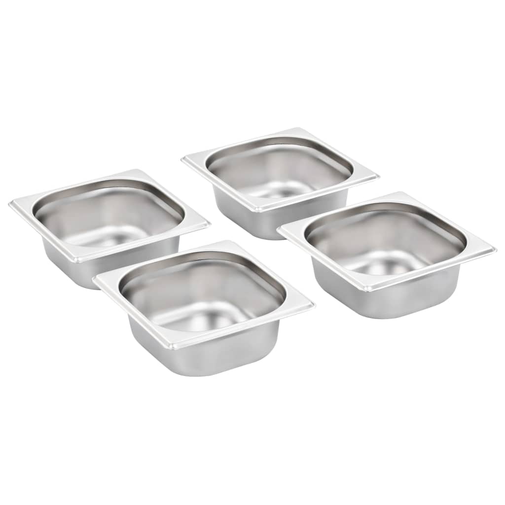 Vidaxl gastronormbakken 12 pc gn 1 6 65 mm en acier inoxydable