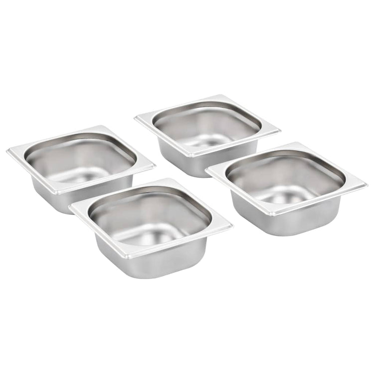 Vidaxl gastronormbakken 12 pc gn 1 6 65 mm en acier inoxydable