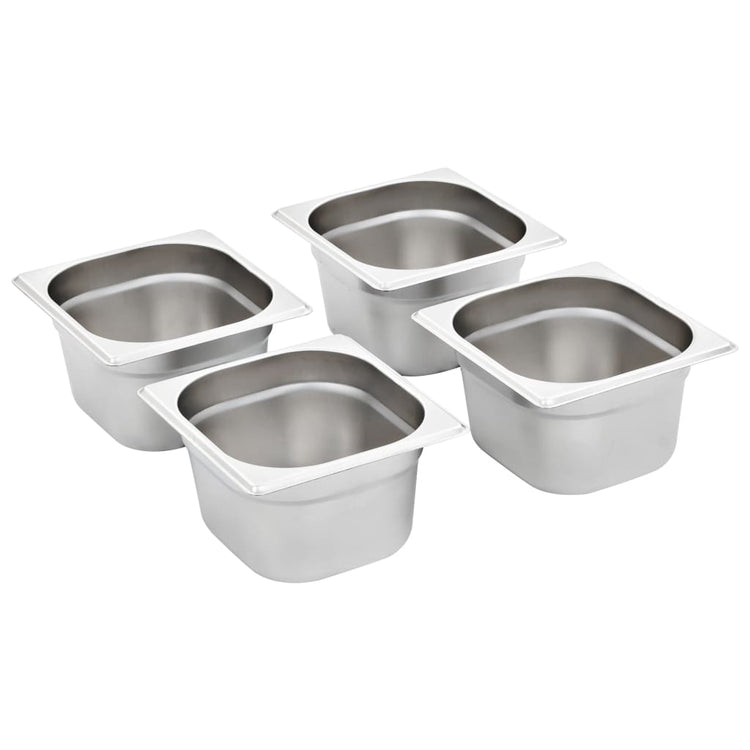 Vidaxl gastronormbakken 12 pc gn 1 6 100 mm en acier inoxydable