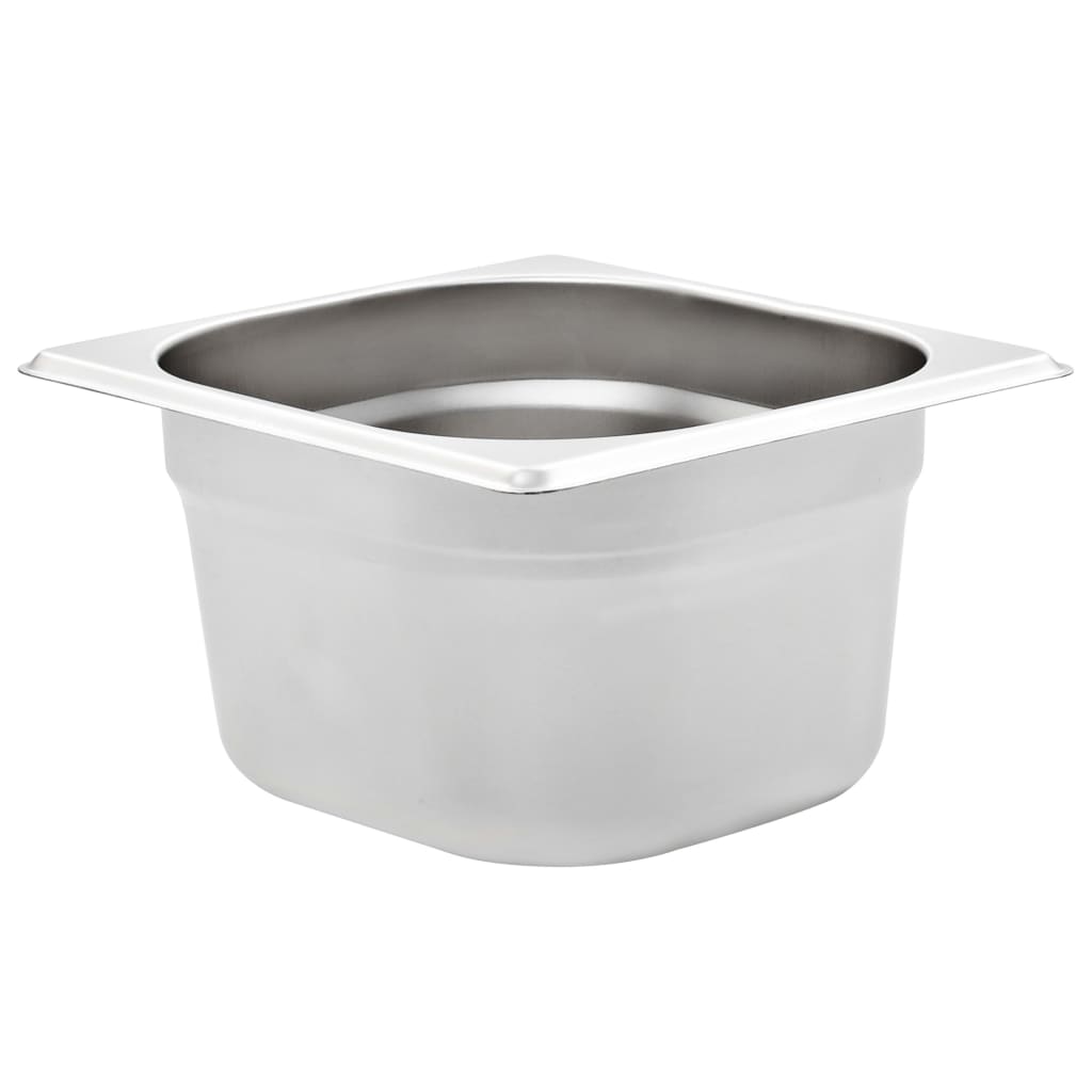 Vidaxl gastronormbakken 12 pc gn 1 6 100 mm en acier inoxydable