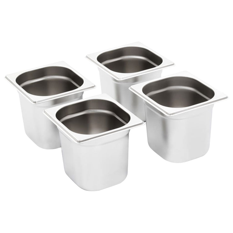 Vidaxl gastronormbakken 8 pc gn 1 6 150 mm en acier inoxydable