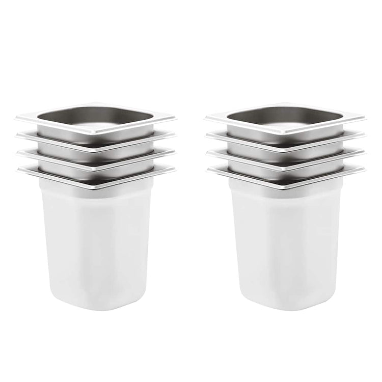 Vidaxl gastronormbakken 8 pc gn 1 6 200 mm en acier inoxydable
