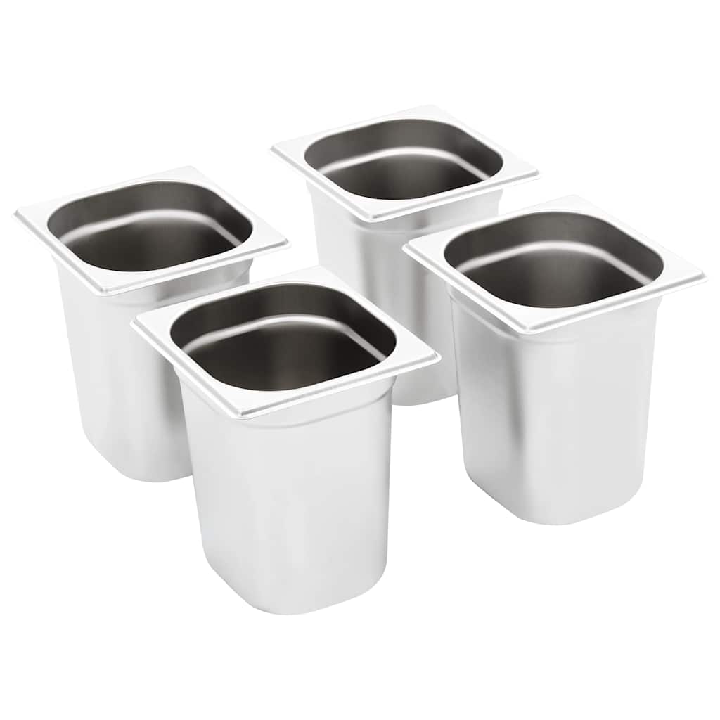 Vidaxl gastronormbakken 8 pc gn 1 6 200 mm en acier inoxydable