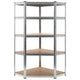 Vidaxl Corner Rack en acier à 5 couches et en bois transformé en argent coloré