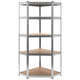 Vidaxl Corner Rack en acier à 5 couches et en bois transformé en argent coloré