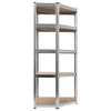 Vidaxl Corner Rack en acier à 5 couches et en bois transformé en argent coloré