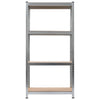 Rack de stockage Vidaxl en acier à 4 couches et argent en bois transformé de couleur
