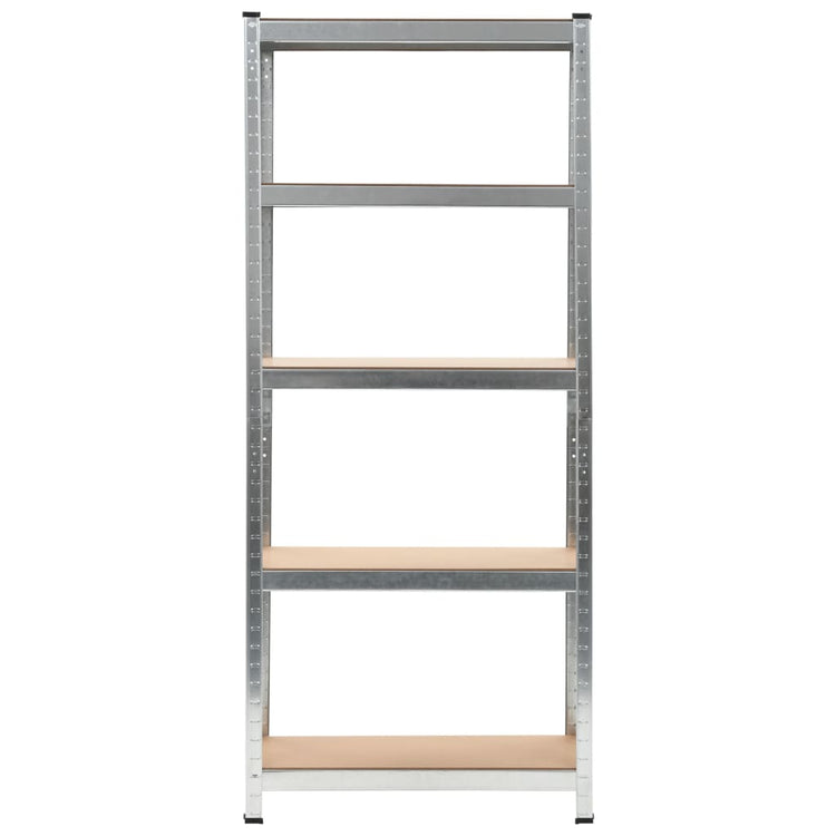 Rack de stockage Vidaxl en acier à 5 couches et en bois transformé en argent coloré