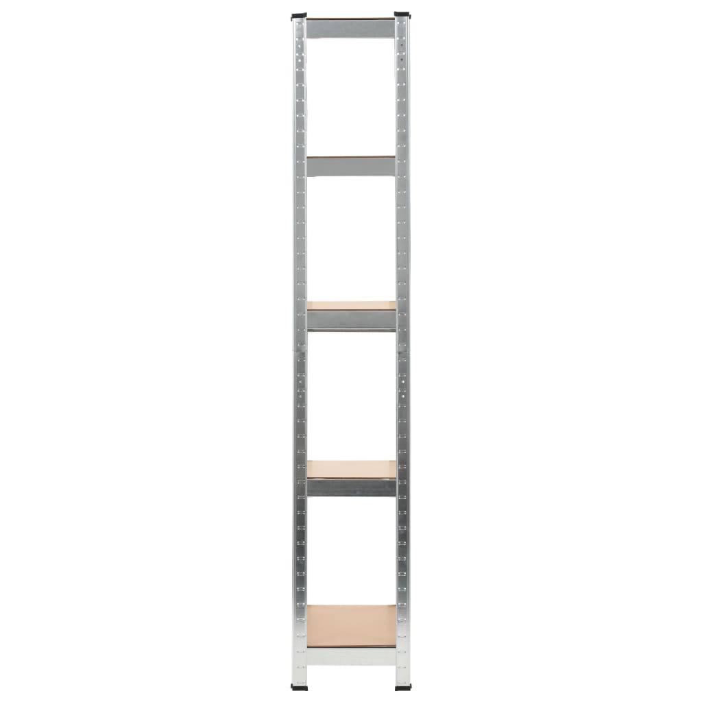 Rack de stockage Vidaxl en acier à 5 couches et en bois transformé en argent coloré