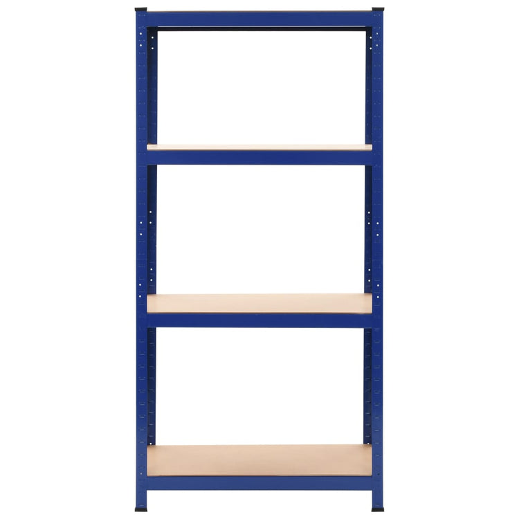 Rack de stockage Vidaxl en acier à 4 couches et bleu en bois transformé