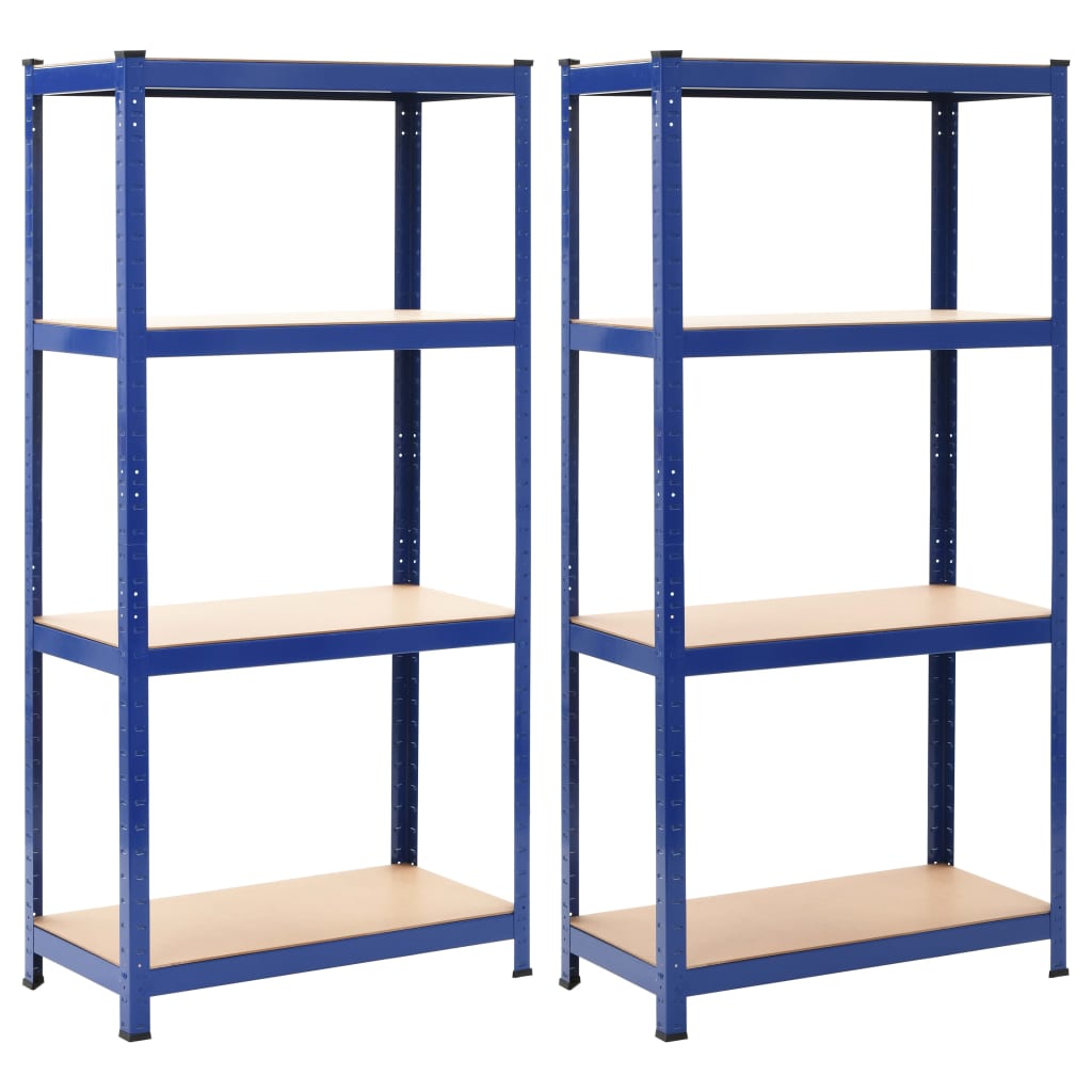 Racks de rangement Vidaxl 2 ST 80x40x160 cm en acier et bleu MDF
