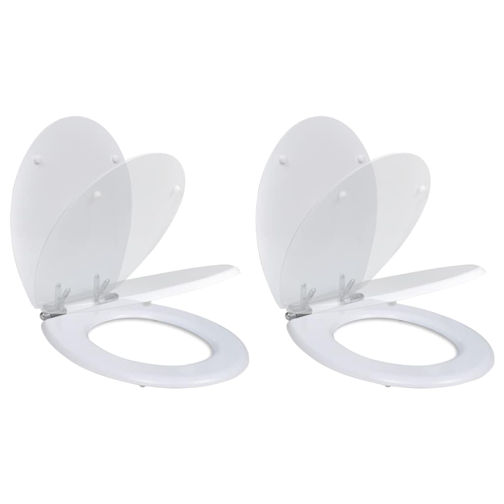 Vidaxl Toilet Soutr avec couvercle de serre doux 2 ST MDF blanc