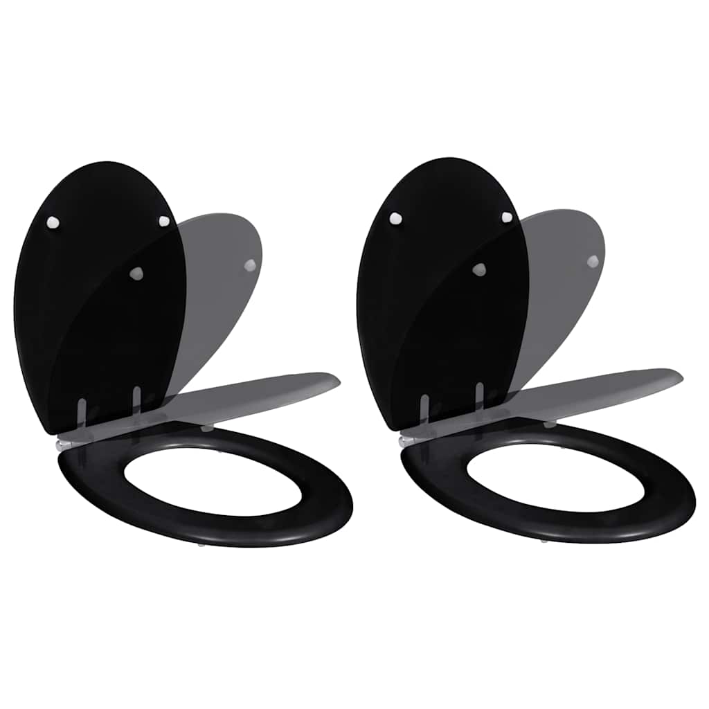 Vidaxl Toilet Seat avec couvercle de serre doux 2 ST MDF Black