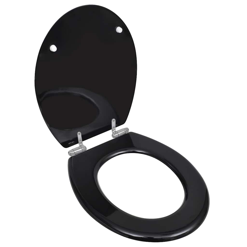 Vidaxl Toilet Seat avec couvercle de serre doux 2 ST MDF Black