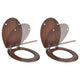 Vidaxl Toilet Seat avec couvercle de serre doux 2 ST MDF Brown