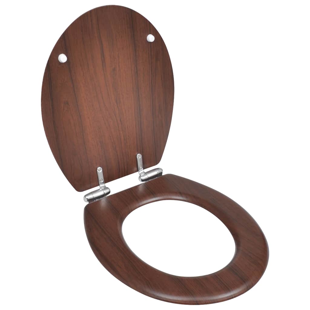 Vidaxl Toilet Seat avec couvercle de serre doux 2 ST MDF Brown