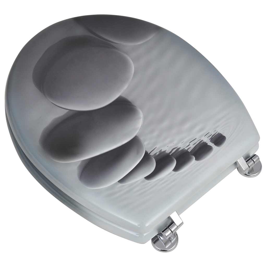 Sièges de toilette vidaxl avec couvercles 2 pierres mdf
