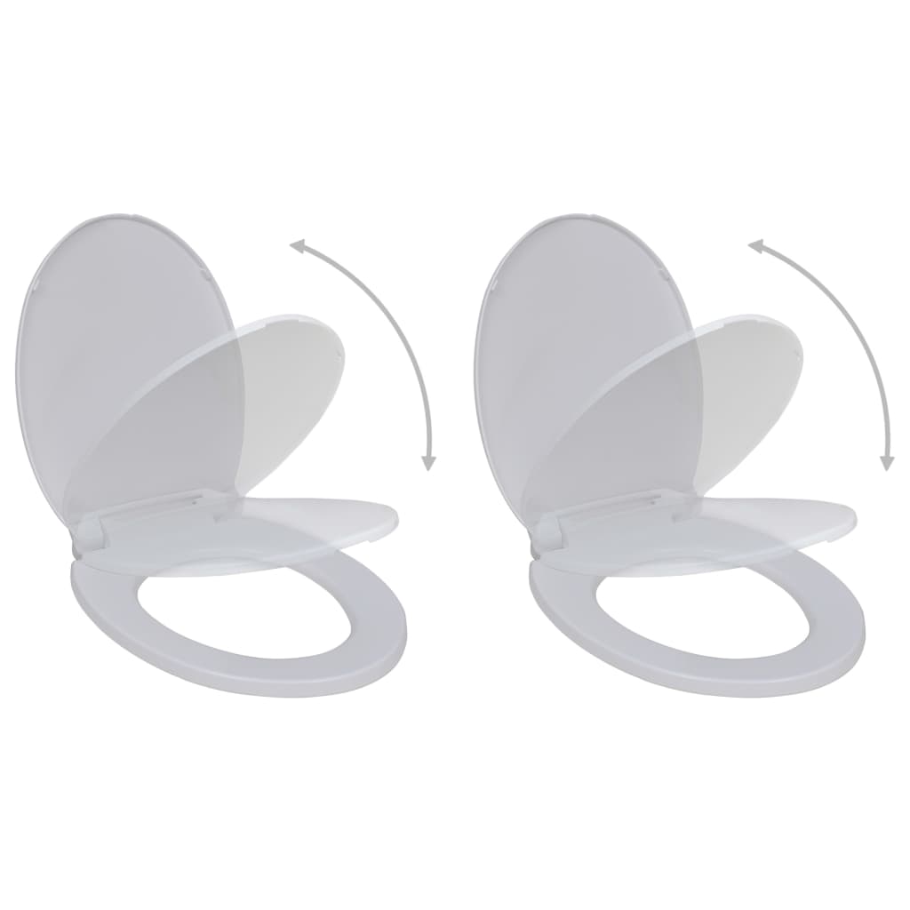 Sièges de toilette vidaxl avec couvercles de ferme 2 ST Plastique blanc
