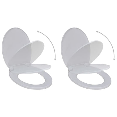 Sièges de toilette vidaxl avec couvercles de ferme 2 ST Plastique blanc