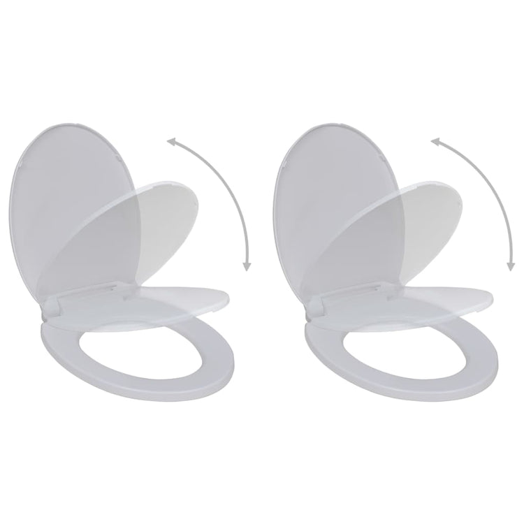 Sièges de toilette vidaxl avec couvercles de ferme 2 ST Plastique blanc