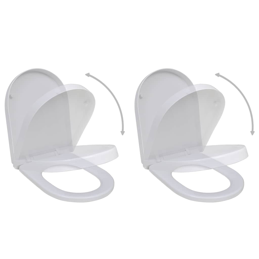 Sièges de toilette vidaxl avec couvercles de ferme 2 ST Plastique blanc