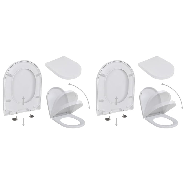 Sièges de toilette vidaxl avec couvercles de ferme 2 ST Plastique blanc