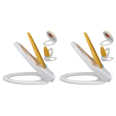 Vidaxl Toilet Seats avec couvercles de ferme 2 ST Plastique blanc et jaune