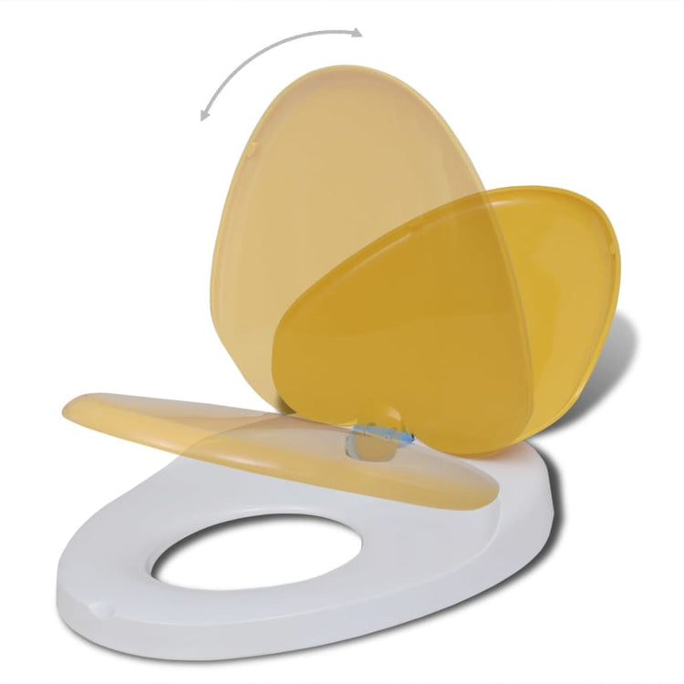 Vidaxl Toilet Seats avec couvercles de ferme 2 ST Plastique blanc et jaune