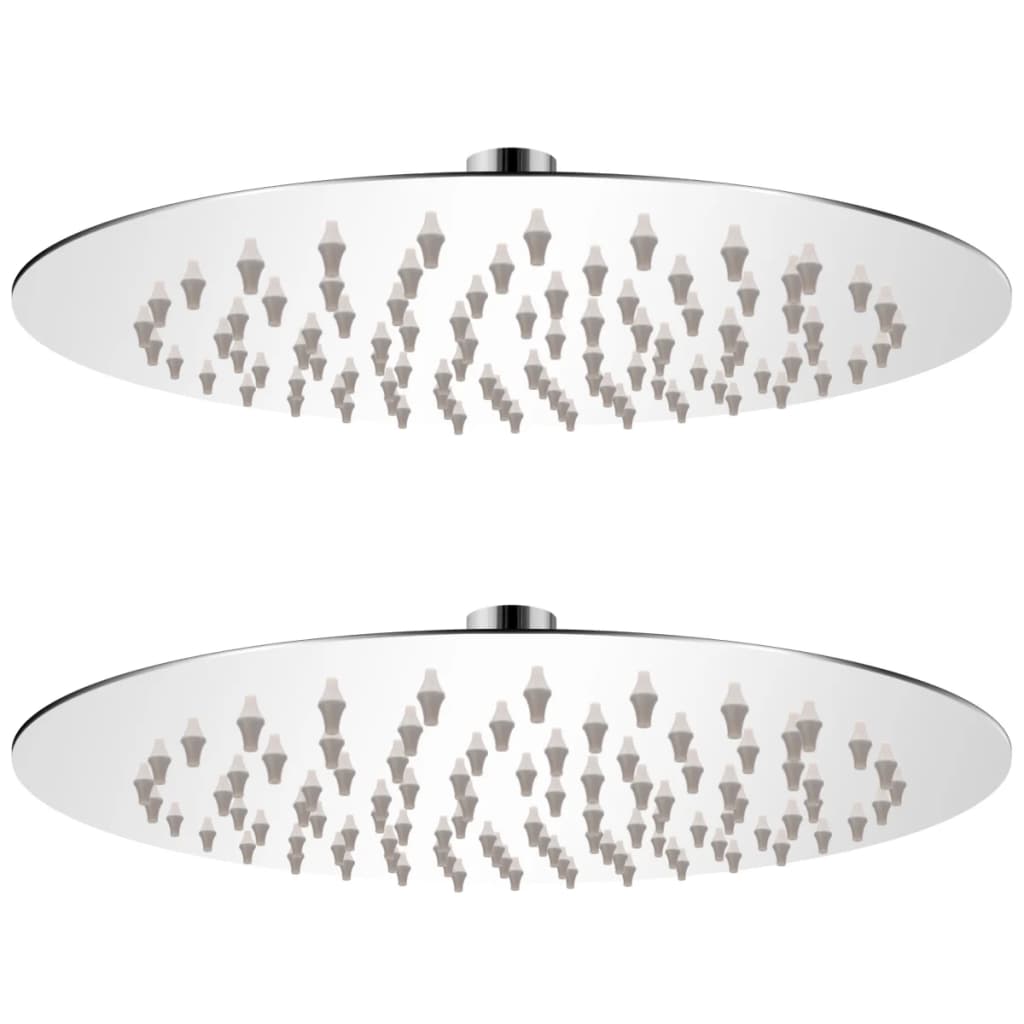 Vidaxl Pluie Shower Head 2 ST Round 20 cm en acier inoxydable