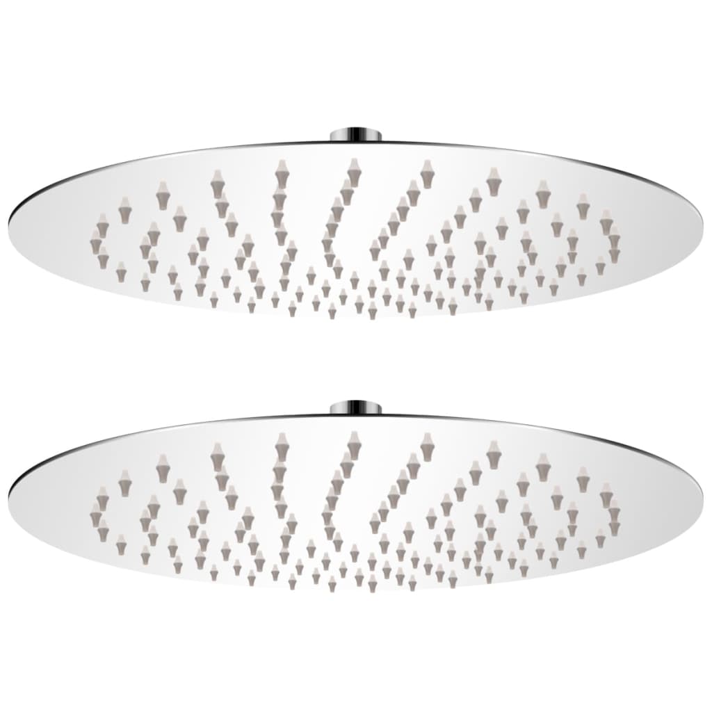 Vidaxl Pluie Shower Head 2 ST Round 25 cm en acier inoxydable