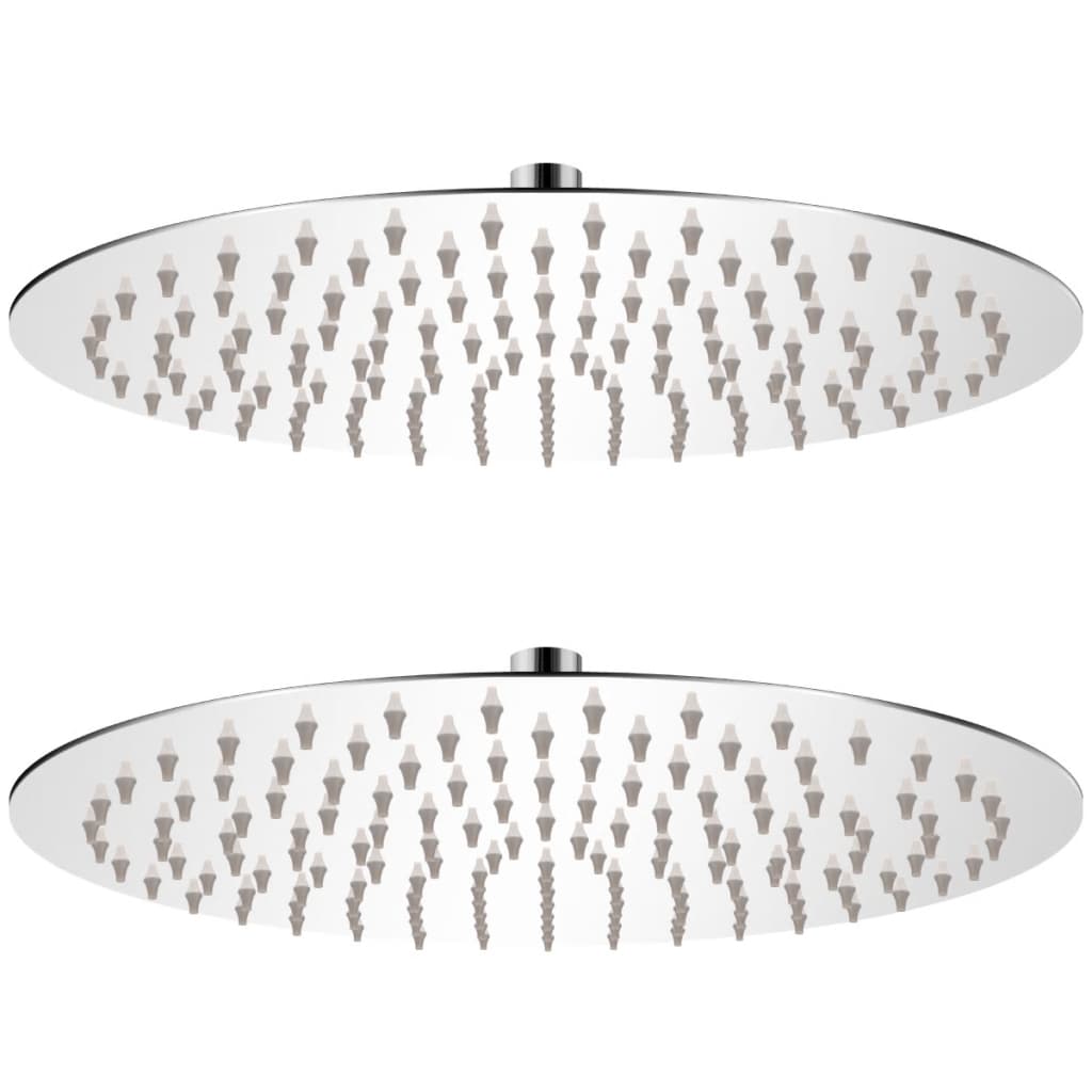 Vidaxl Rain Shower Head 2 Sts Round 30 cm en acier inoxydable