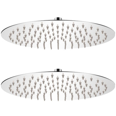 Vidaxl Rain Shower Head 2 Sts Round 30 cm en acier inoxydable