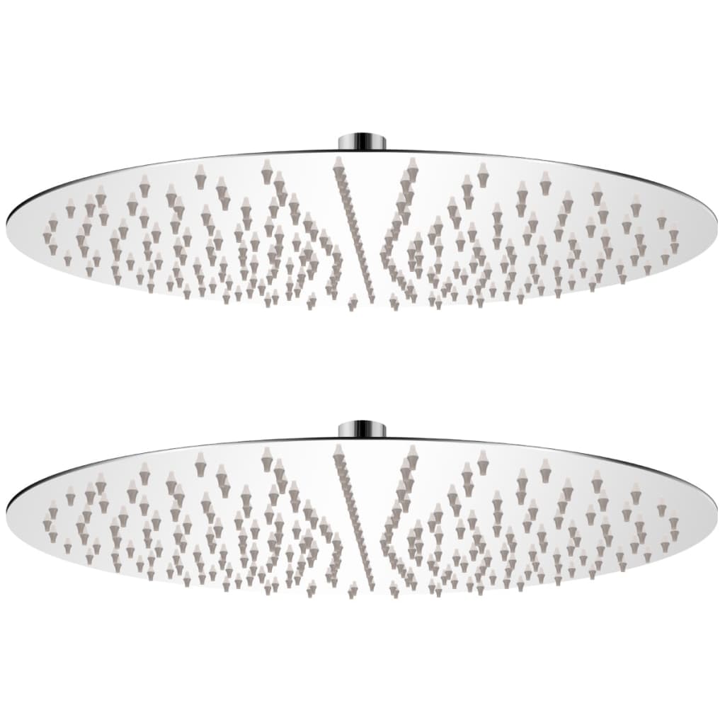 Vidaxl Rain Shower Head 2 Sts Round 40 cm en acier inoxydable
