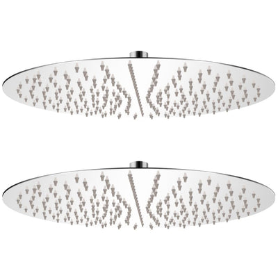 Vidaxl Rain Shower Head 2 Sts Round 40 cm en acier inoxydable
