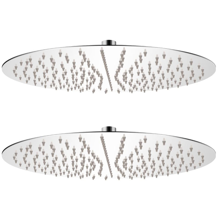 Vidaxl Rain Shower Head 2 Sts Round 40 cm en acier inoxydable